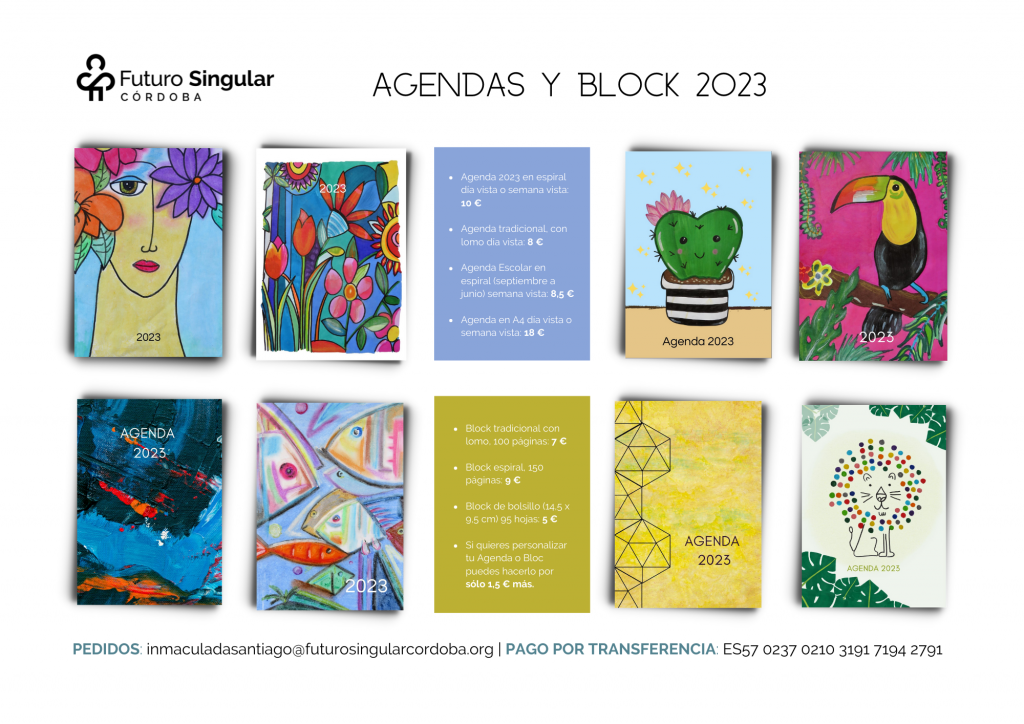 Ya están aquí las Agendas y Block para 2023 de Futuro Singular Córdoba. Agendas Escolares y Anuales ¡Haz tu encargo!